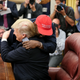Kanye West hugs U.S. President Donald Trump during a meeting in the Oval office of the White House on Oct. 11, 2018 in Washington, DC.